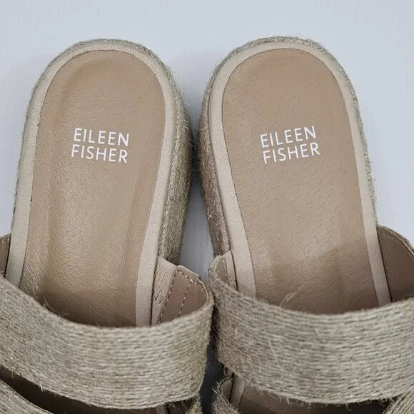 Eileen Fisher Mayla Espadrille Sandal Womens 8 Jute Platform Slide Summer - Picture 8 of 14